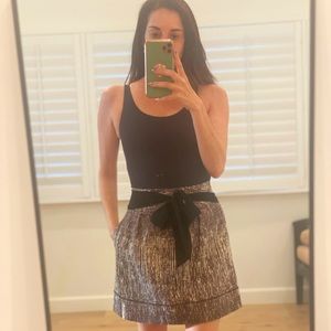 Club Monaco XS multi color neutral mini skirt with chiffon sash